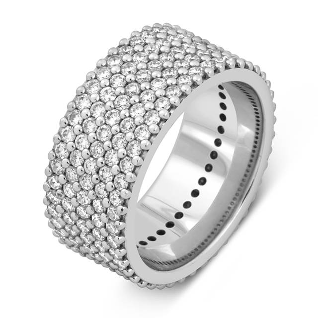 Обручальное кольцо из белого золота с бриллиантами (048061)