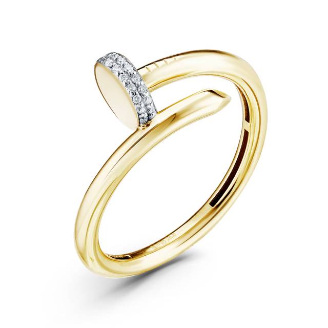 Кольцо из жёлтого золота с бриллиантами (055855)