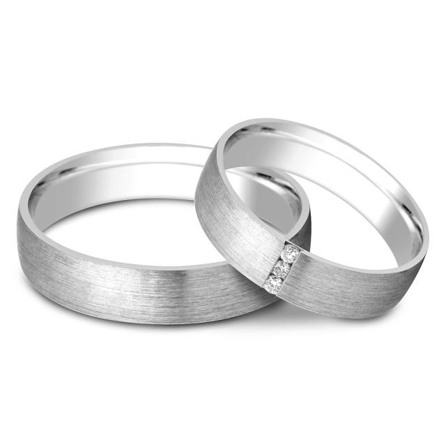 Обручальное кольцо из белого золота  с бриллиантами (011300)