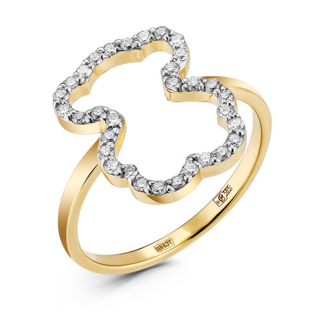 Кольцо из жёлтого золота с бриллиантами (057566)