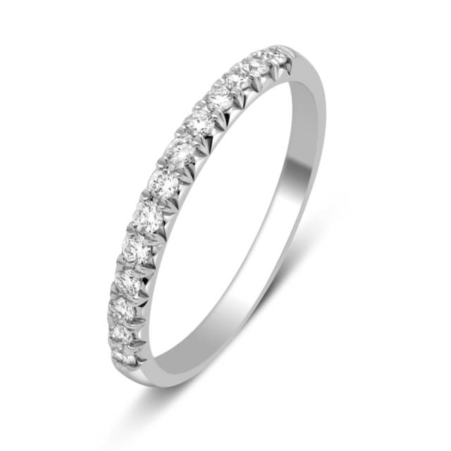 Обручальное кольцо из белого золота с бриллиантами (029180)