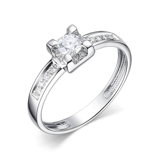 Помолвочное кольцо из белого золота с бриллиантами (057664)