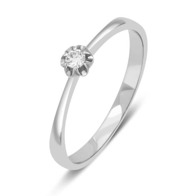 Помолвочное кольцо из белого золота с бриллиантом (032587)