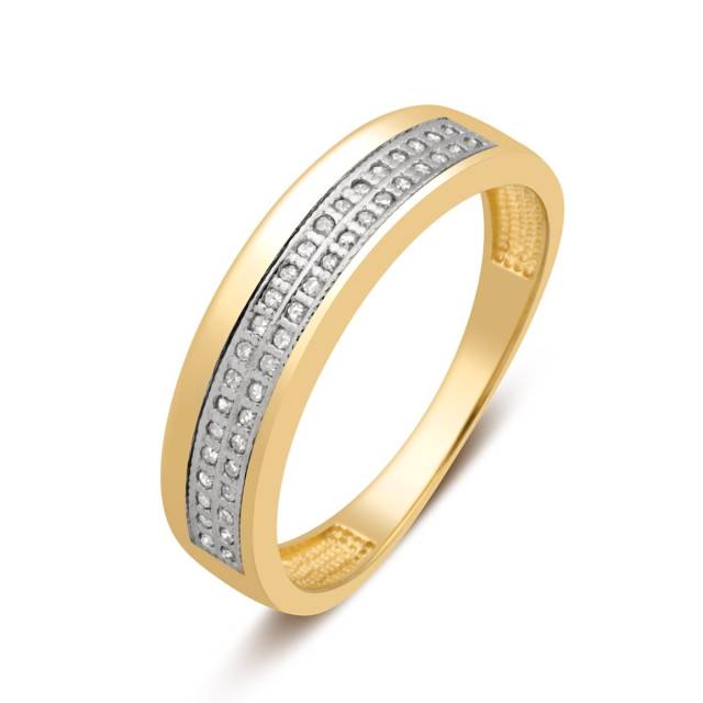 Кольцо из жёлтого золота с бриллиантами (024111)