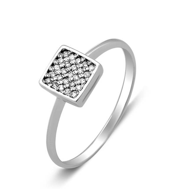 Кольцо из белого золота с бриллиантами (028287)
