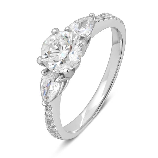 Помолвочное кольцо из белого золота с бриллиантами (049378)