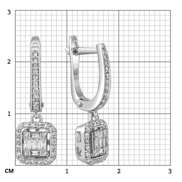 Серьги из белого золота с бриллиантами (052673)