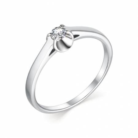 Помолвочное кольцо из белого золота с бриллиантом (041383)
