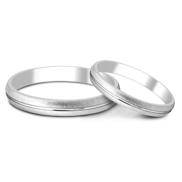 Обручальное кольцо из белого золота (014389)