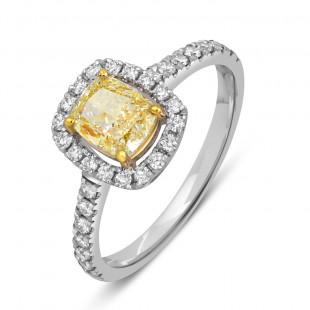 Помолвочное кольцо из белого золота с бриллиантами (052533)