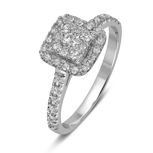 Кольцо из белого золота с бриллиантами (063730)