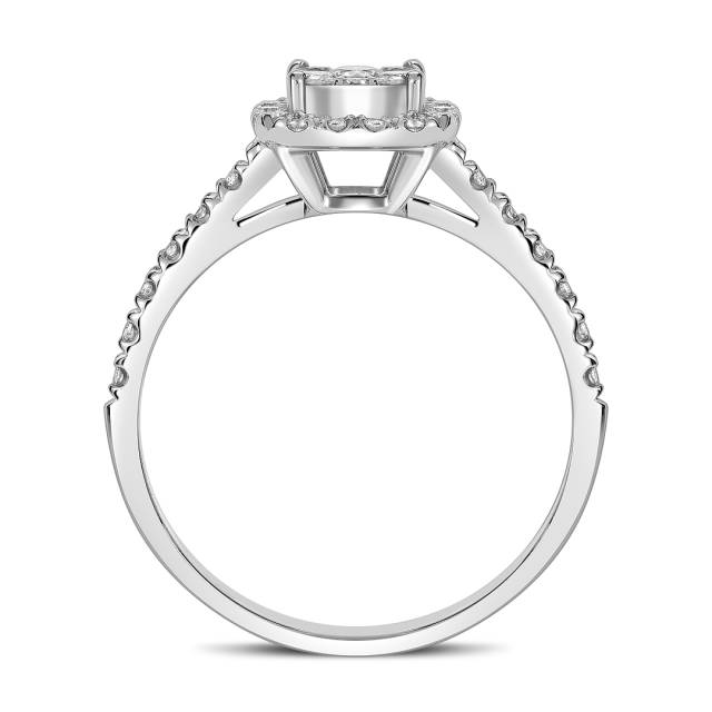 Кольцо из белого золота с бриллиантами (063730)