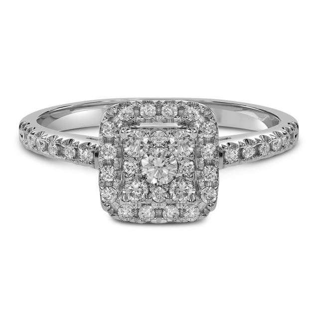 Кольцо из белого золота с бриллиантами (063730)