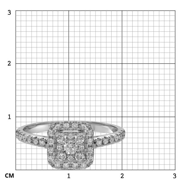 Кольцо из белого золота с бриллиантами (063730)