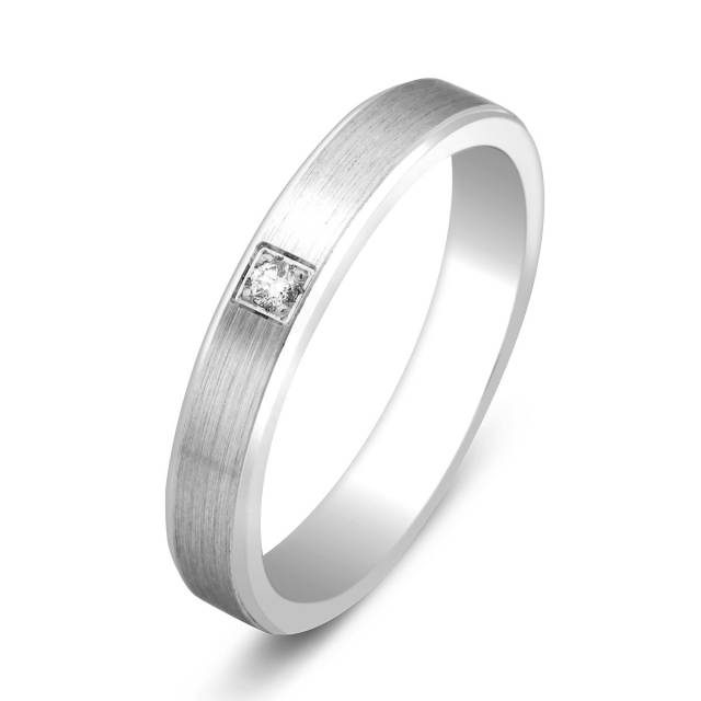 Обручальное кольцо с бриллиантом из белого золота Roberto Bravo (001061)