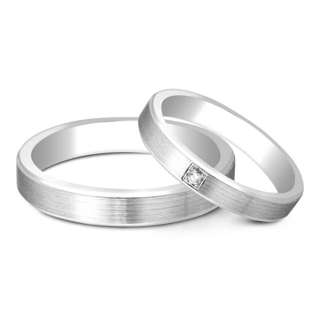 Обручальное кольцо с бриллиантом из белого золота Roberto Bravo (001061)