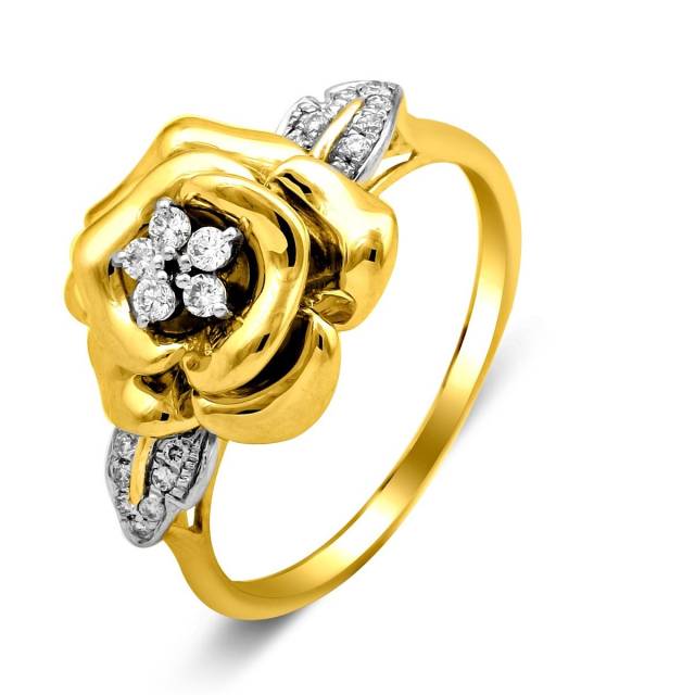 Кольцо из комбинированного золота с бриллиантами (025919)