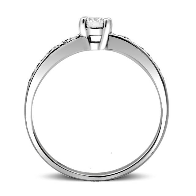 Помолвочное кольцо из платины с бриллиантами (014986)