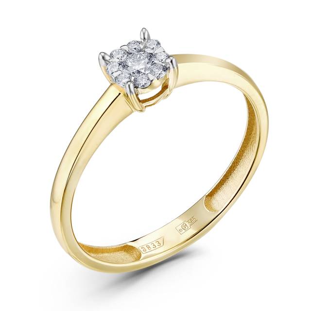 Помолвочное кольцо из жёлтого золота с бриллиантами (058824)