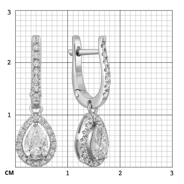 Серьги из белого золота с бриллиантами (052746)