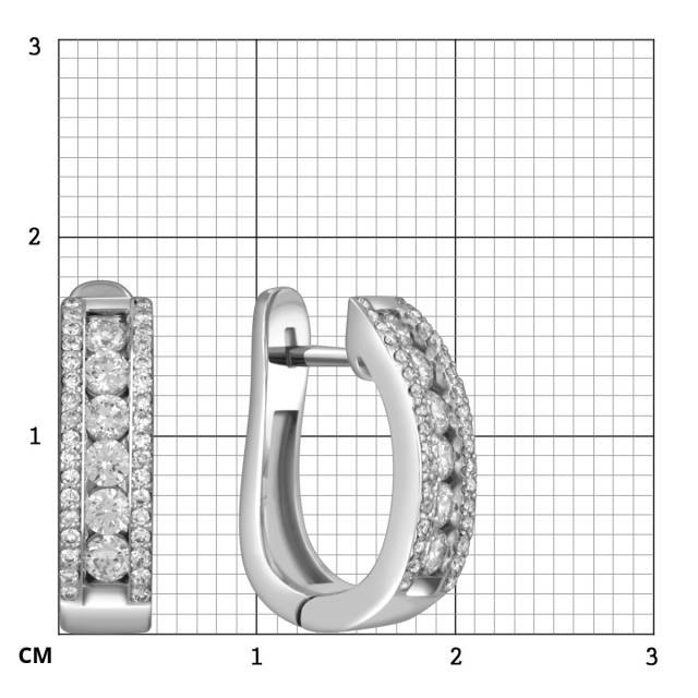 Серьги из белого золота с бриллиантами (050415)