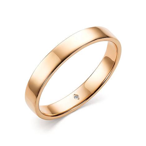 Кольцо из красного золота с бриллиантом (053292)