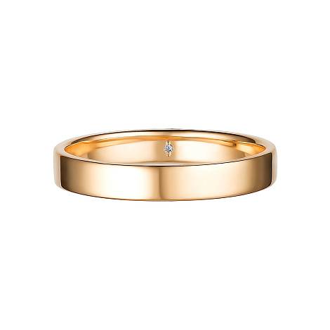 Кольцо из красного золота с бриллиантом (053292)