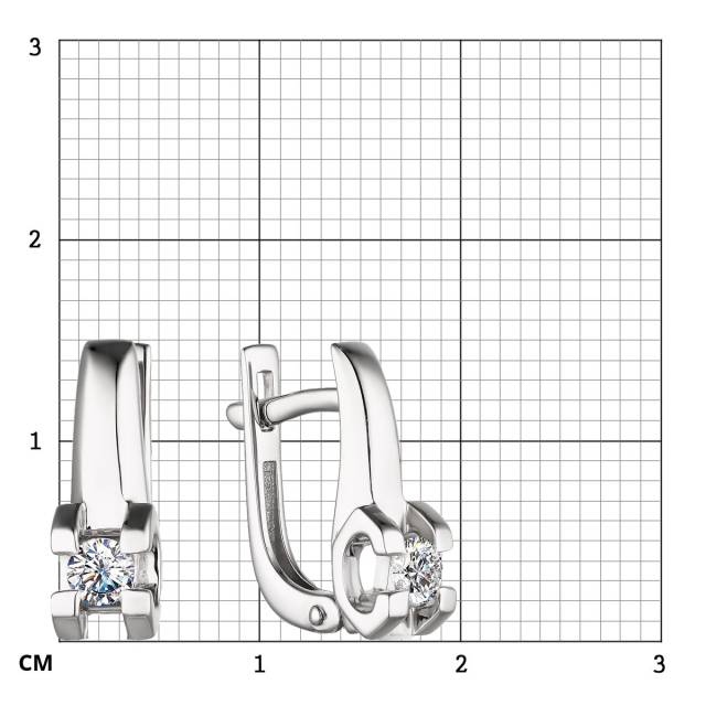 Серьги из белого золота с бриллиантами (041891)