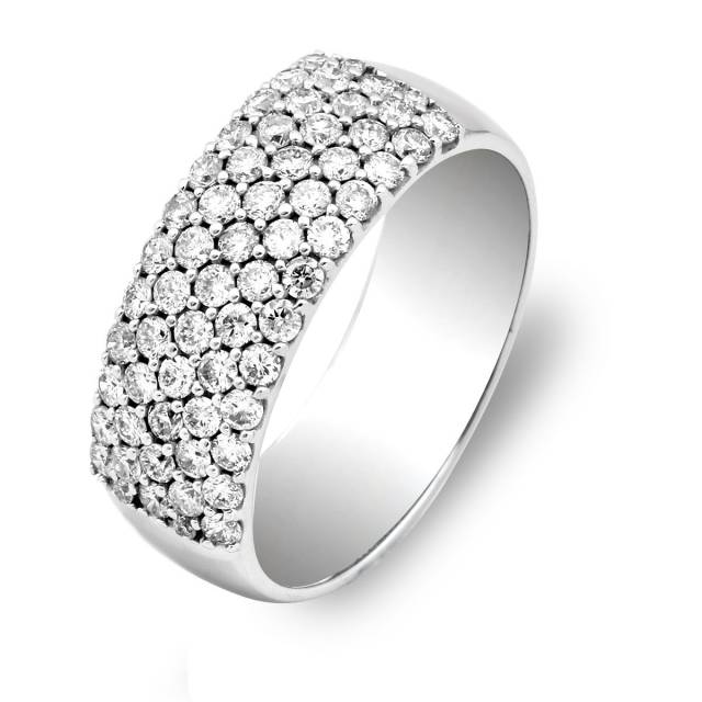 Кольцо из белого золота с бриллиантами (011424)