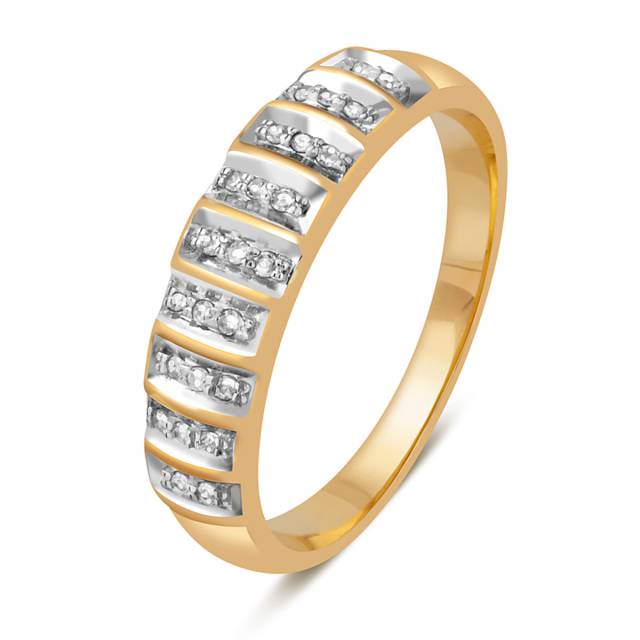 Кольцо из красного золота с бриллиантами (045421)
