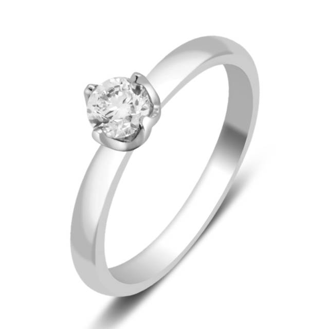 Помолвочное кольцо из платины с бриллиантом (027921)