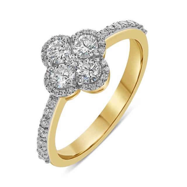 Кольцо из жёлтого золота с бриллиантами (062666)