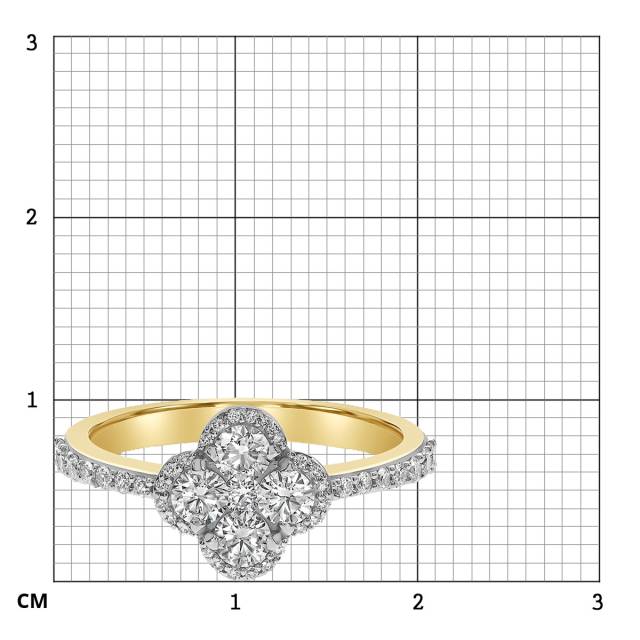 Кольцо из жёлтого золота с бриллиантами (062666)