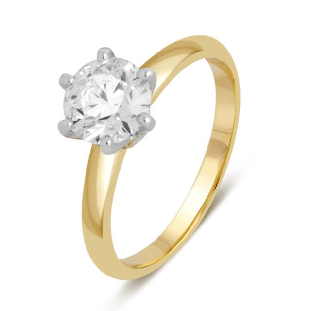 Помолвочное кольцо из комбинированного золота с бриллиантом (038799)
