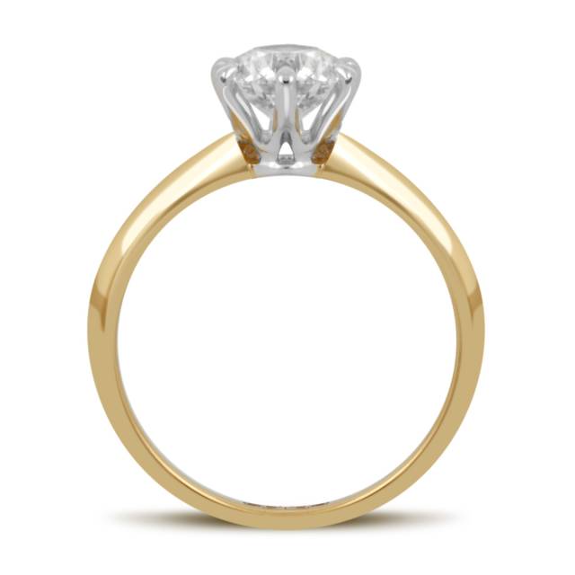 Помолвочное кольцо из комбинированного золота с бриллиантом (038799)