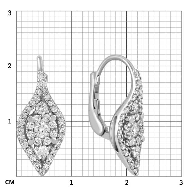 Серьги из белого золота с бриллиантами "Crivelli" (048926)