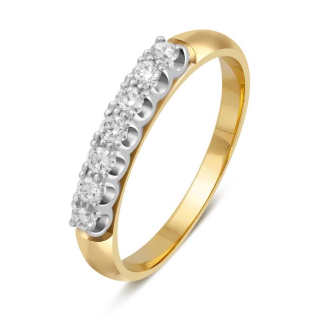 Кольцо из комбинированного золота с бриллиантами (025730)
