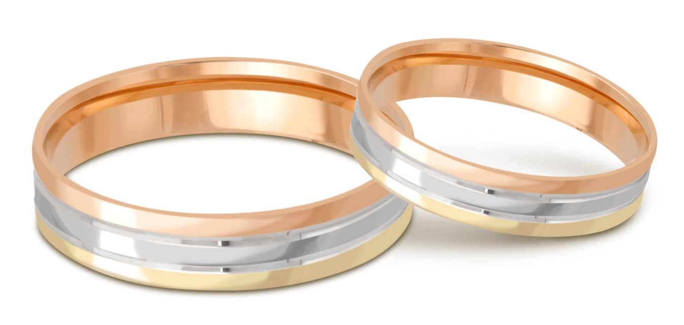 Обручальное кольцо из комбинированного золота (038057)