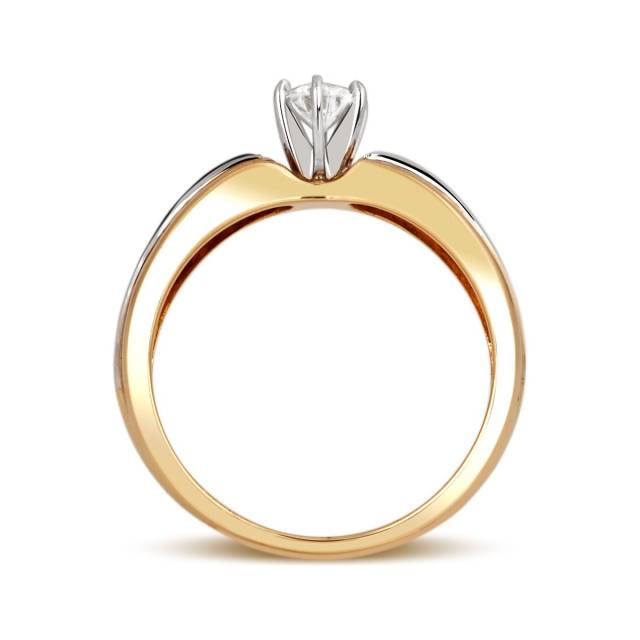 Помолвочное кольцо из красного золота с бриллиантами (011116)