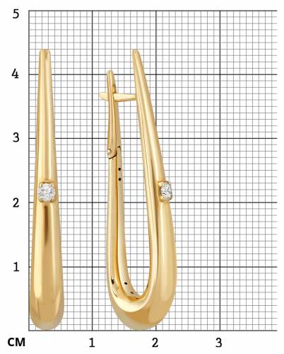 Серьги из жёлтого золота с бриллиантами