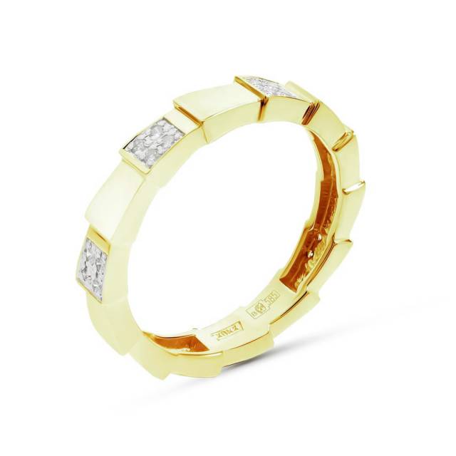 Кольцо из жёлтого золота с бриллиантами (058400)