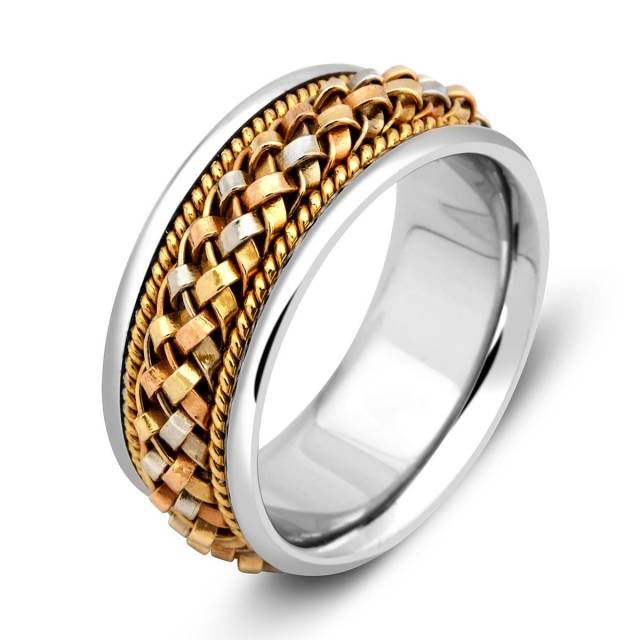 Обручальное кольцо из комбинированного золота (000162)