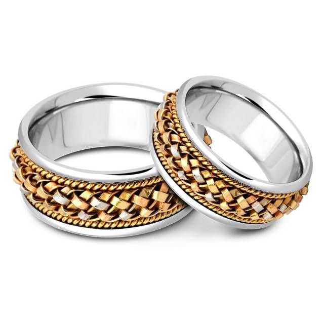 Обручальное кольцо из комбинированного золота (000162)