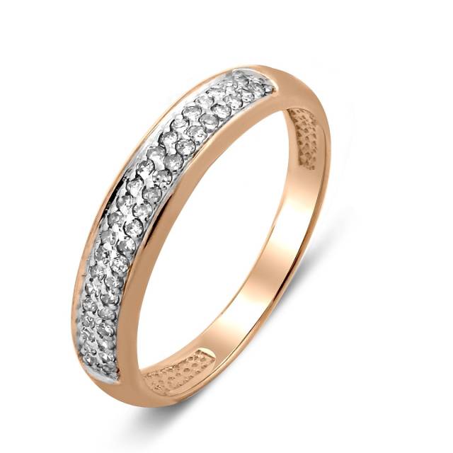 Кольцо из красного золота с бриллиантами (028210)