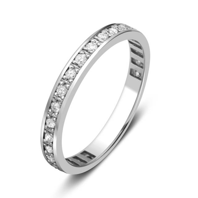 Обручальное кольцо из платины с бриллиантами (024823)