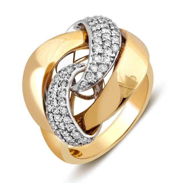 Кольцо из комбинированного золота с бриллиантами (025209)