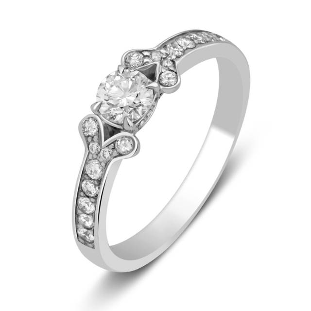 Помолвочное кольцо из белого золота с бриллиантом (026251)