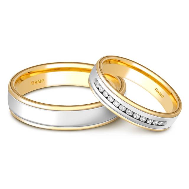 Обручальное кольцо из комбинированного золота Tiamo (002106)