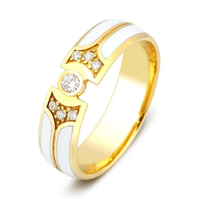 Обручальное кольцо с бриллиантами и эмалью Коринф (009906)