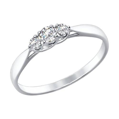 Помолвочное кольцо из белого золота с бриллиантами (029569)